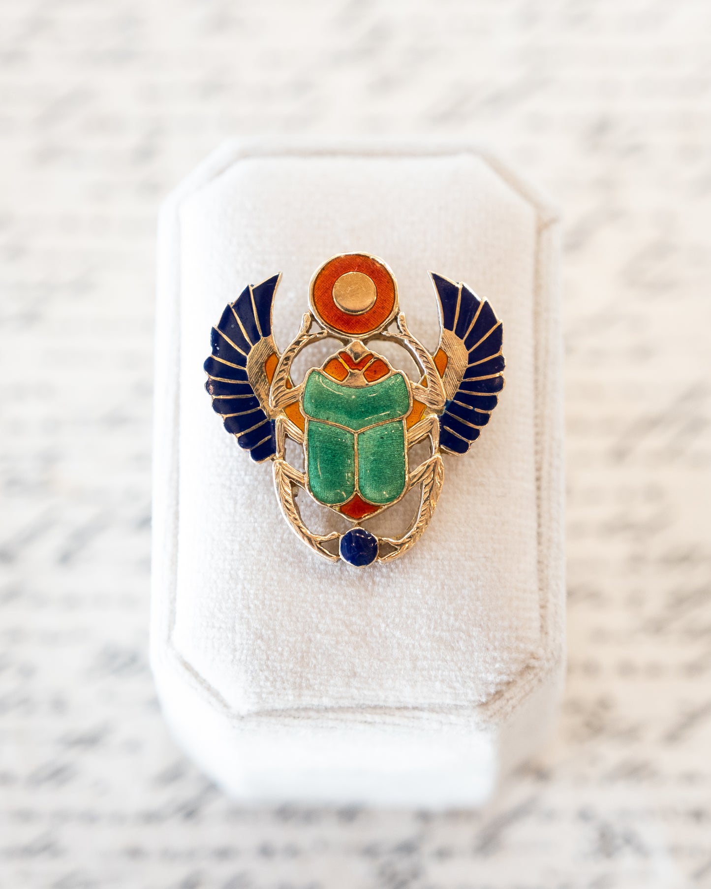 Egyptian Scarab Pendant in 18k Yellow Gold