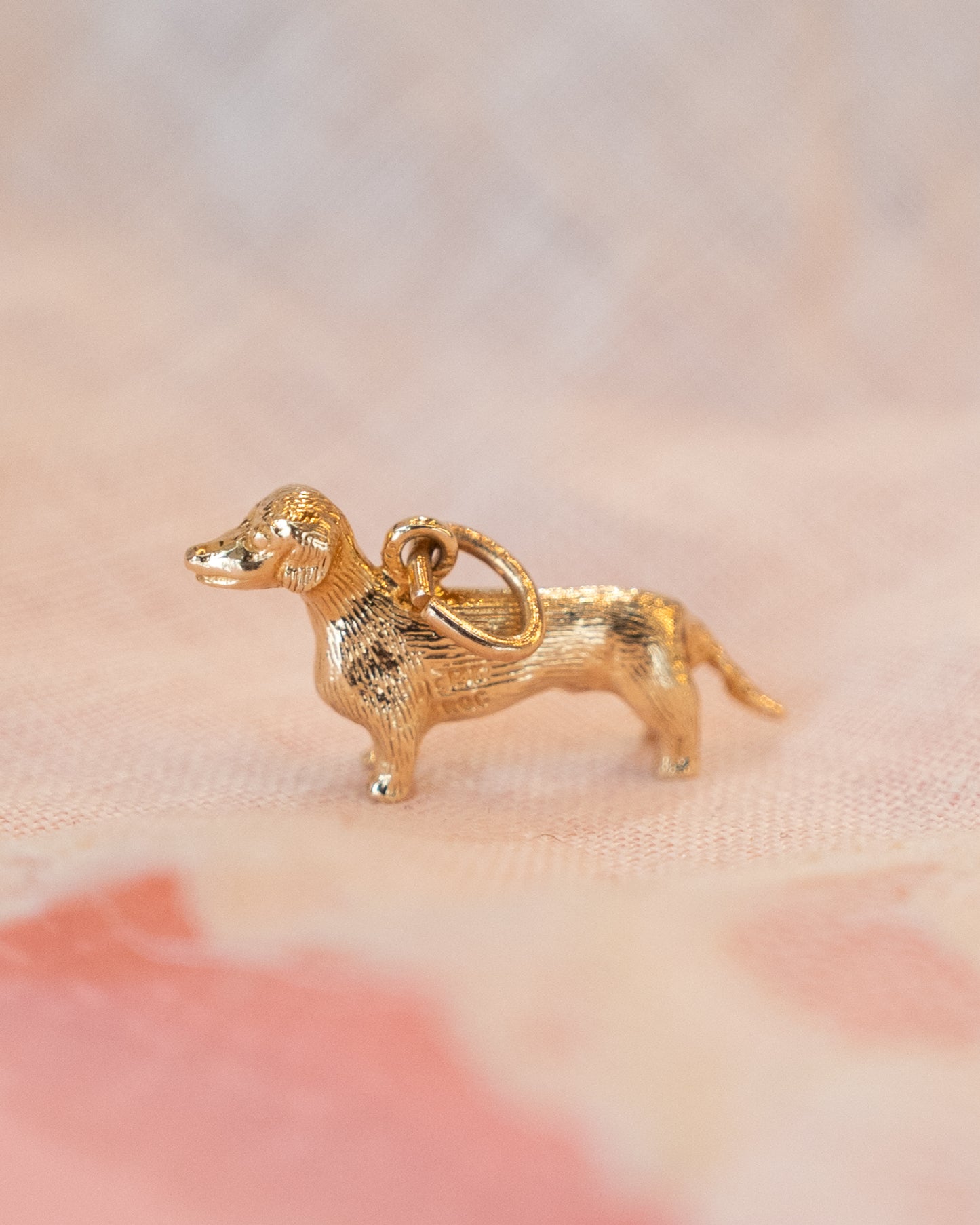 Dachshund Charm in 14k Yellow Gold