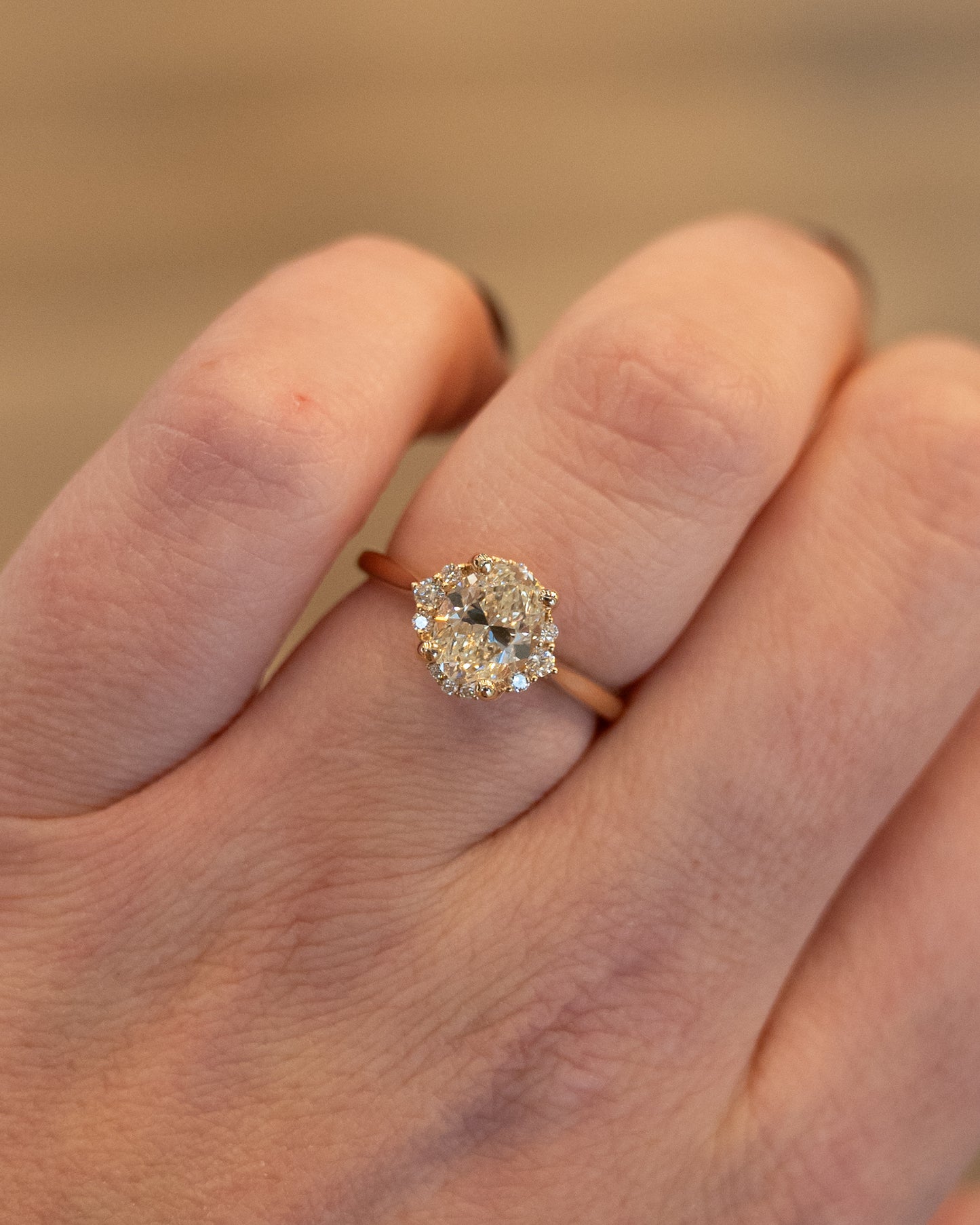 1.50 Oval Diamond Engagement Ring 14k Yellow Gold