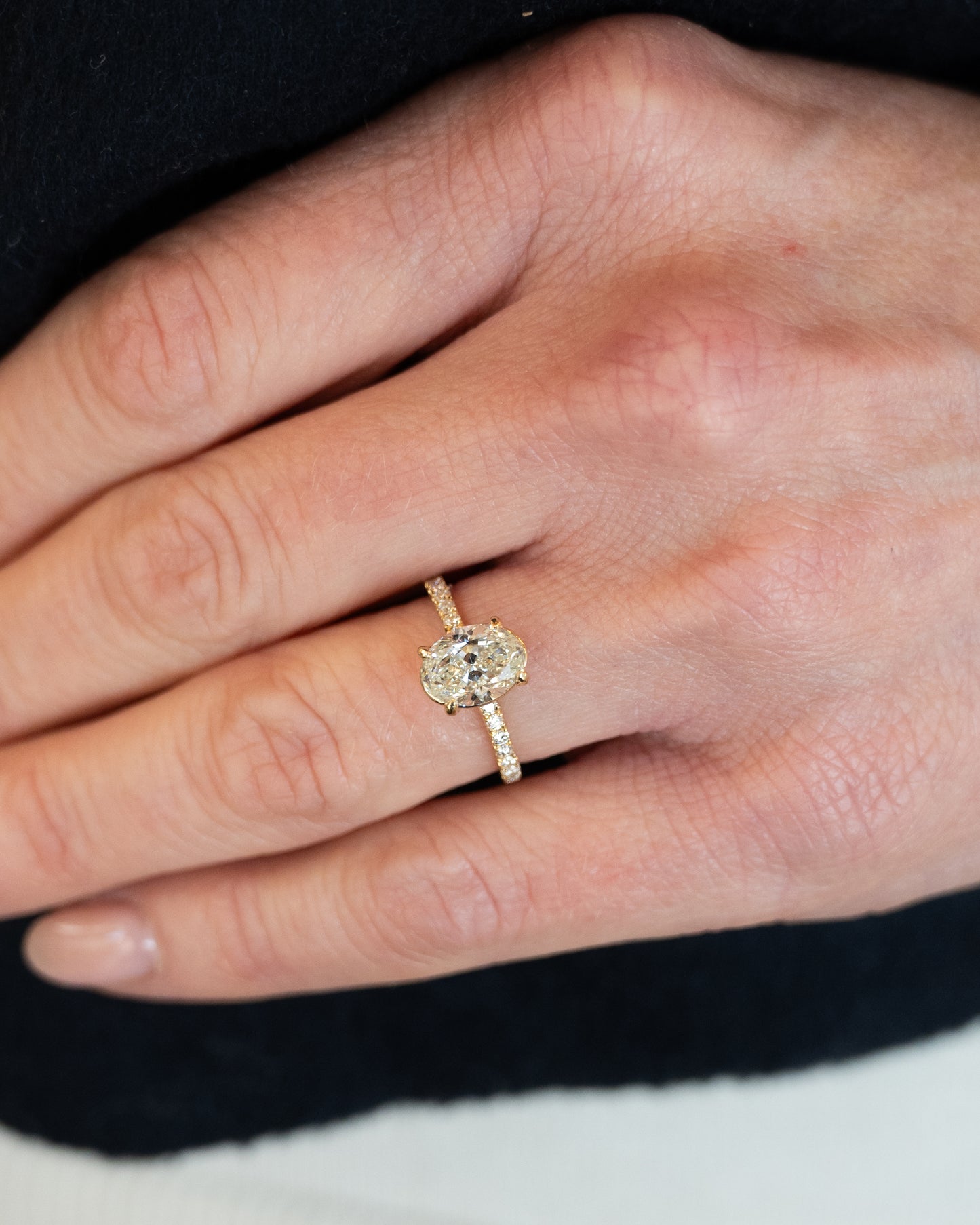 1.90 Oval Diamond Solitaire Engagement Ring 18k