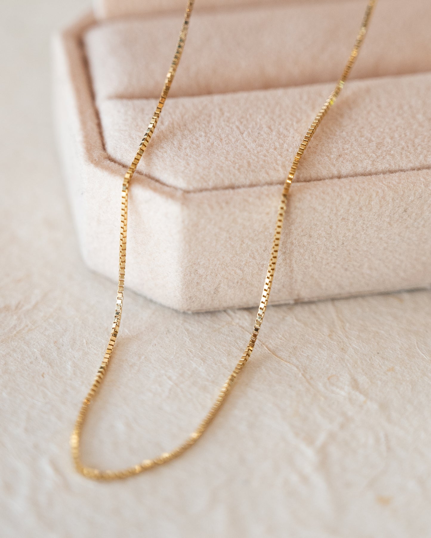 20 Inch Box Chain Necklace in 14k Yellow Gold