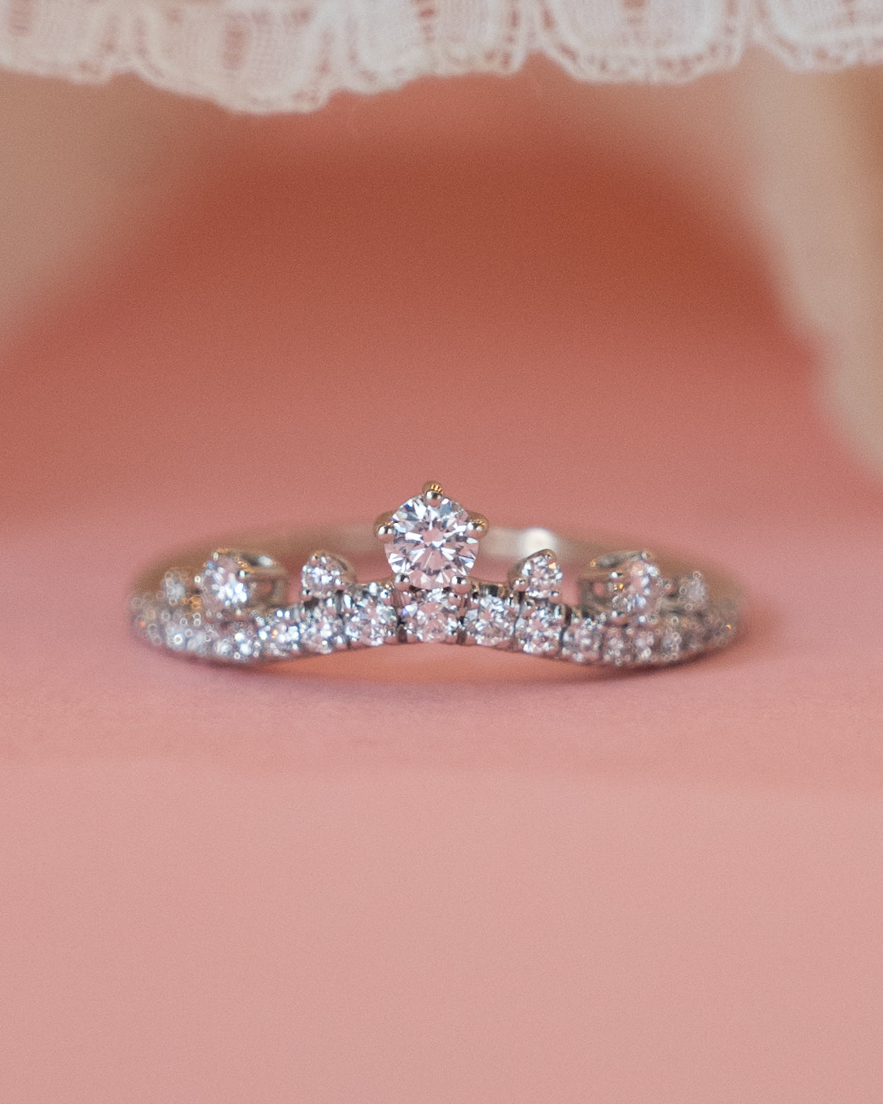 .49 Diamond Tiara Wedding Band 14k White Gold