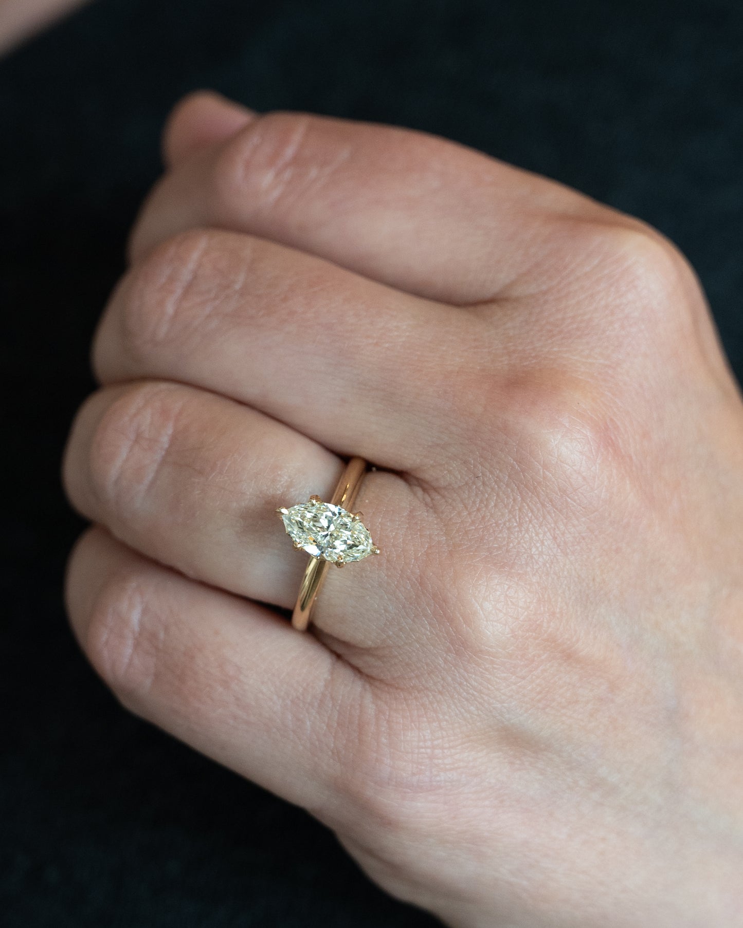 1.51 Marquise Diamond Solitaire Engagement Ring 14k