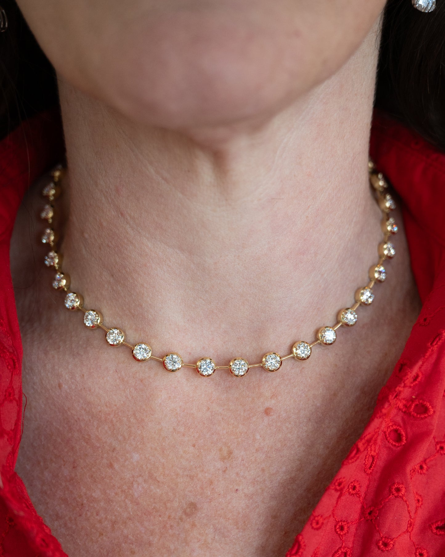 18.69 Diamond Tennis Necklace in 18k Yellow Gold