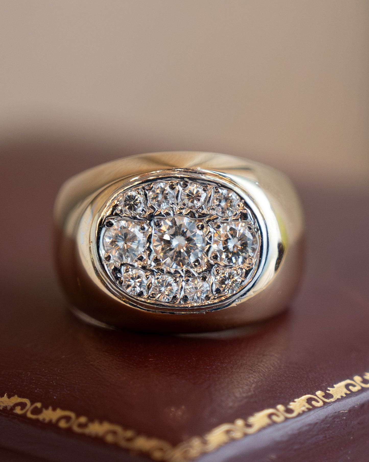 .91 Pave Diamond Cocktail Ring in 14k Yellow Gold