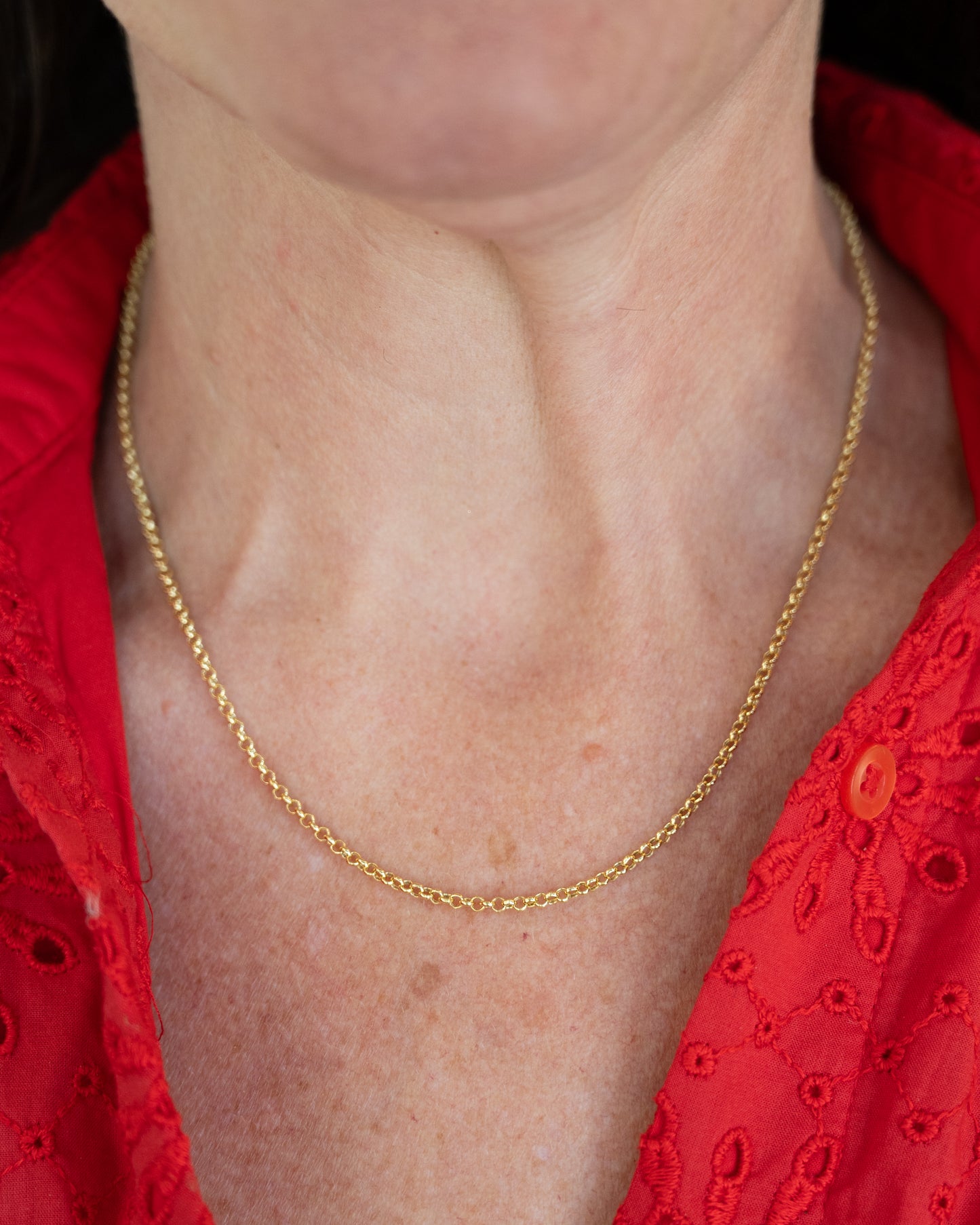 18" Classic Rolo Link Chain Necklace in 14k
