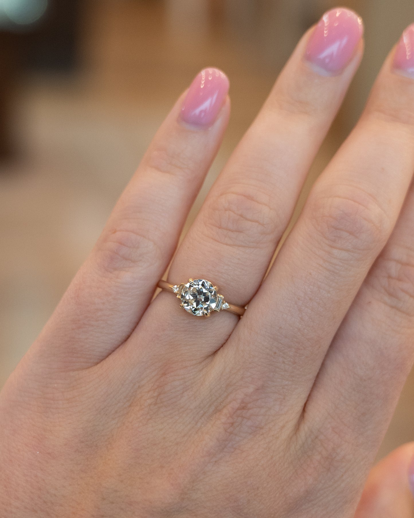 1.52 Old European Diamond Engagement Ring 14k