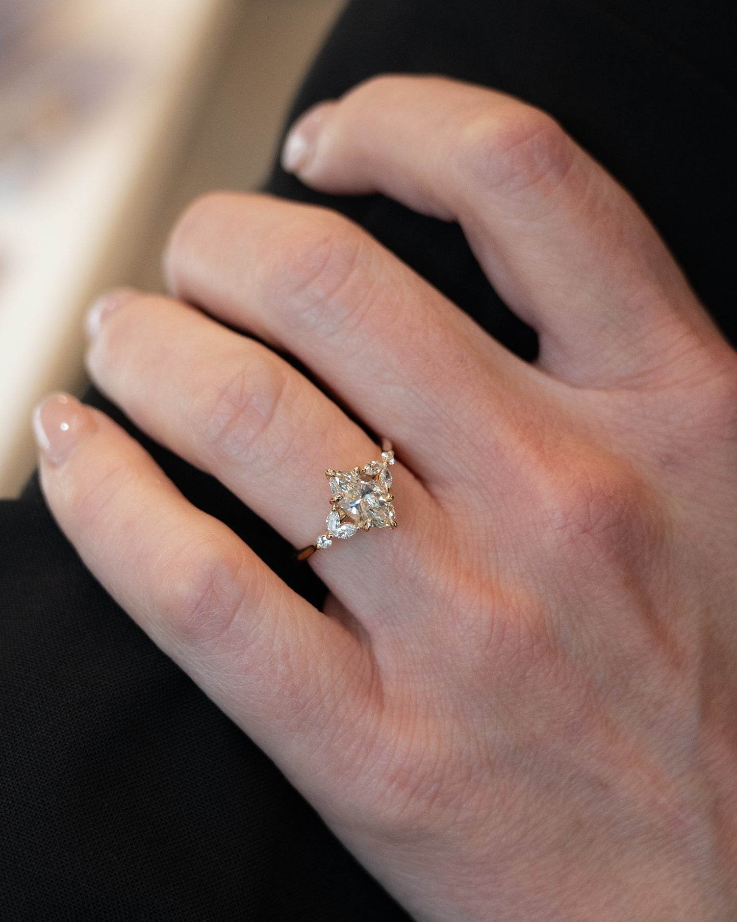 1.20 Marquise Diamond Engagement Ring in 14k Yellow Gold