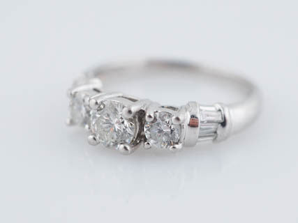 Engagement Ring Modern 1.15 Round Brilliant Cut Three Stone Diamond Engagement Ring in Platinum