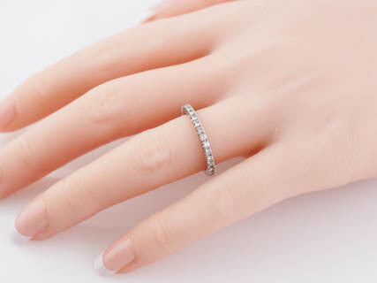 Modern .60ct Round Brilliant Diamond Eternity Wedding Band in 18k White Gold