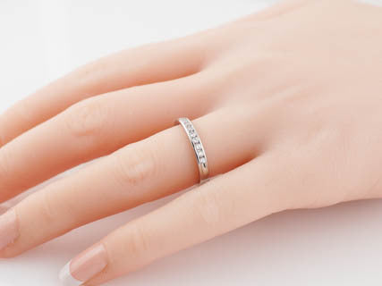 Wedding Band Modern .25cttw Round Brilliant Diamonds in 14k White Gold