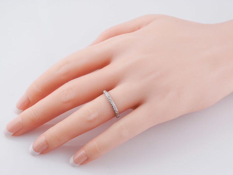 Antique Wedding Band Art Deco Belais Brothers in 18k White Gold