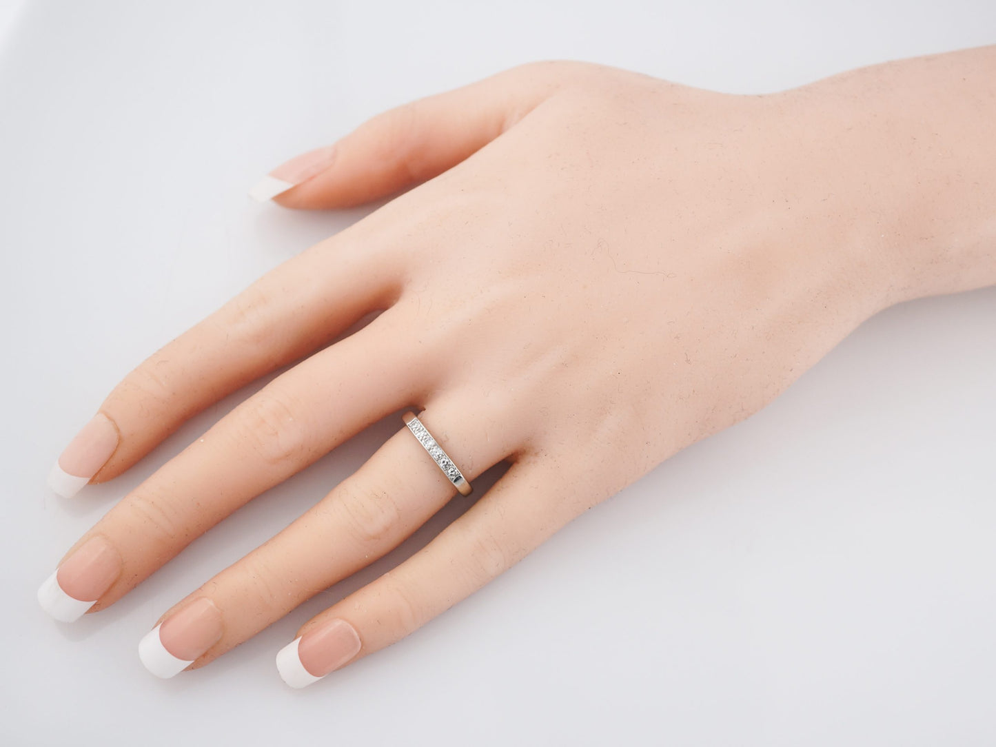 Antique Wedding Band Art Deco .15 Single Cut Diamonds in Platinum