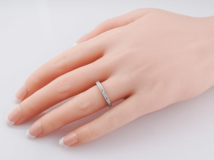 Antique Eternity Wedding Band Art Deco .40ct Single Cut Diamonds in Platinum