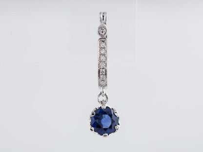 Modern 1.80cttw Sapphire Dangle Earrings with Round Brilliant Diamonds in 18k White Gold