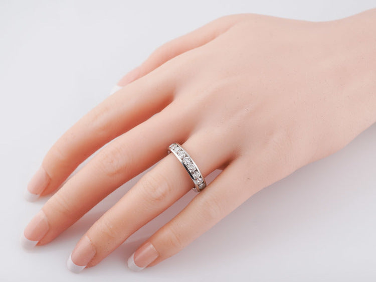 Diamond Wedding Band Modern 1.10 cttw Leo Cut Diamonds in 14k White Gold