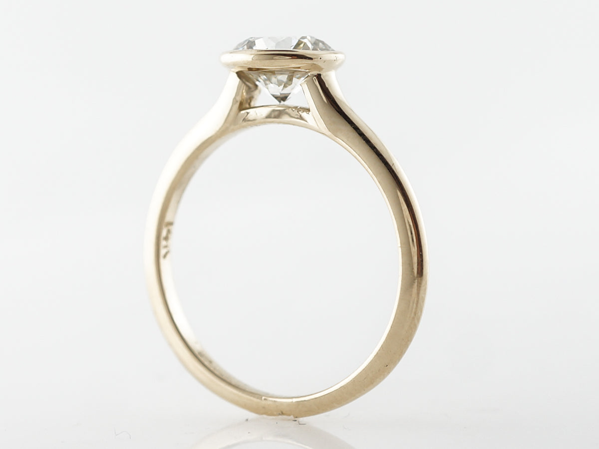 1 Carat Diamond Bezel Solitaire Engagement Ring in 14k