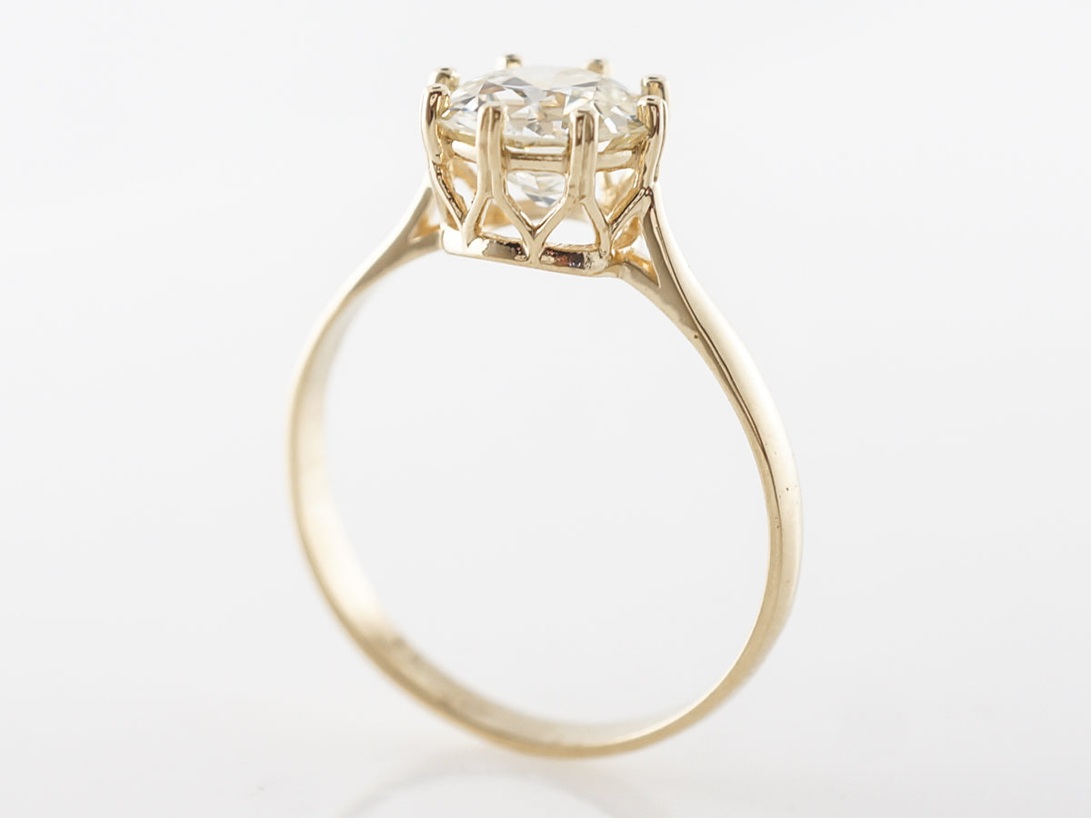 Victorian Style Diamond Solitaire Engagement Ring 1.28 Carats