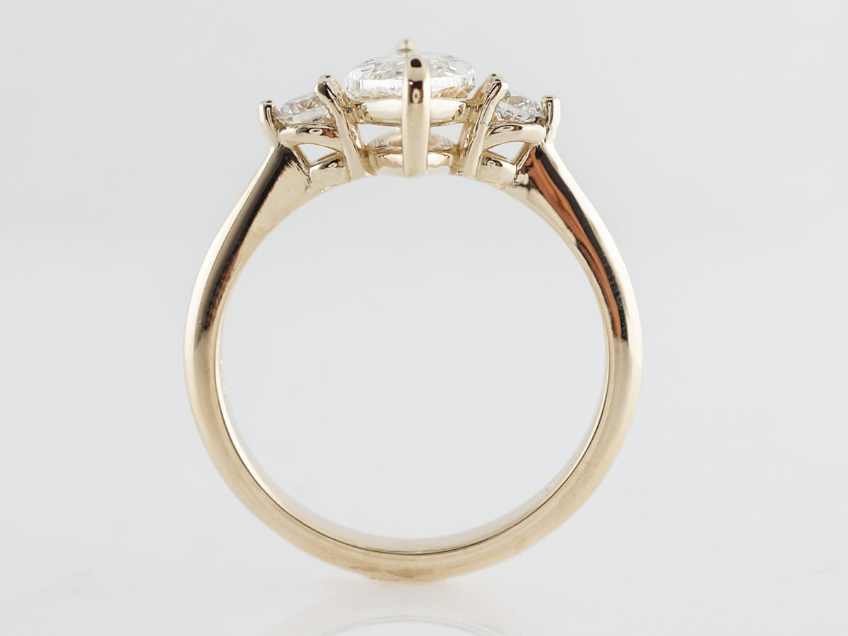 Marquise Cut Diamond Engagement Ring in 14k Yellow Gold