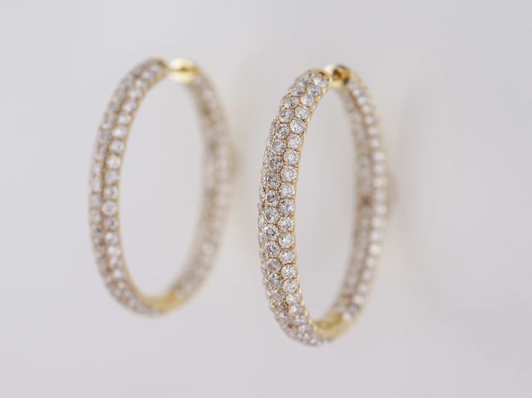Modern Earrings 2.00 Round Brilliant Cut Diamonds in 14k Yellow Gold