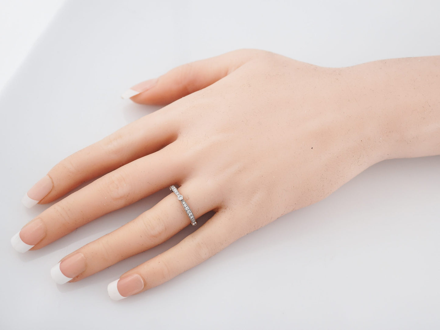 Wedding Band Modern .25 Round Brilliant Cut Diamonds in 18k White Gold