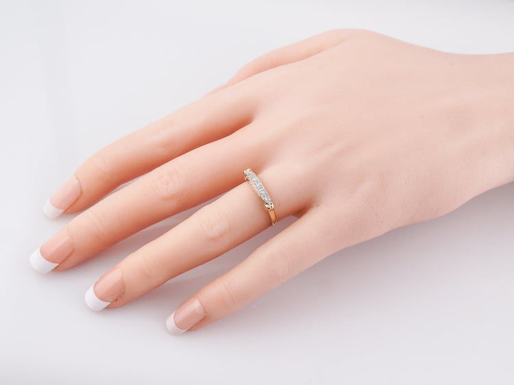Antique Wedding Band Late Art Deco .20 Single Cut Diamonds in 14k