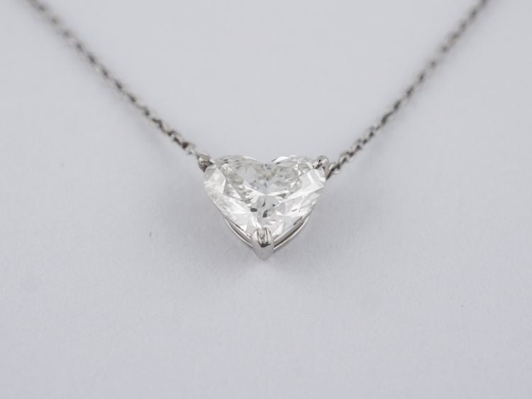 Modern Necklace 1.59 Heart Cut Diamond in Platinum