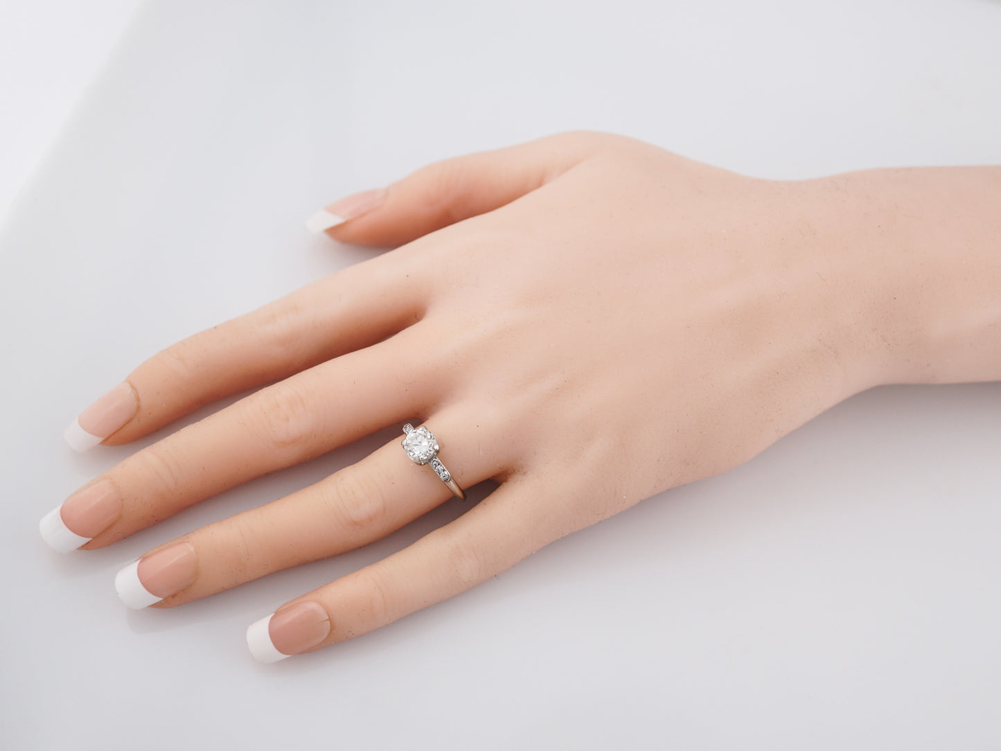 Classic Solitaire Diamond Engagement Ring 1930's Art Deco