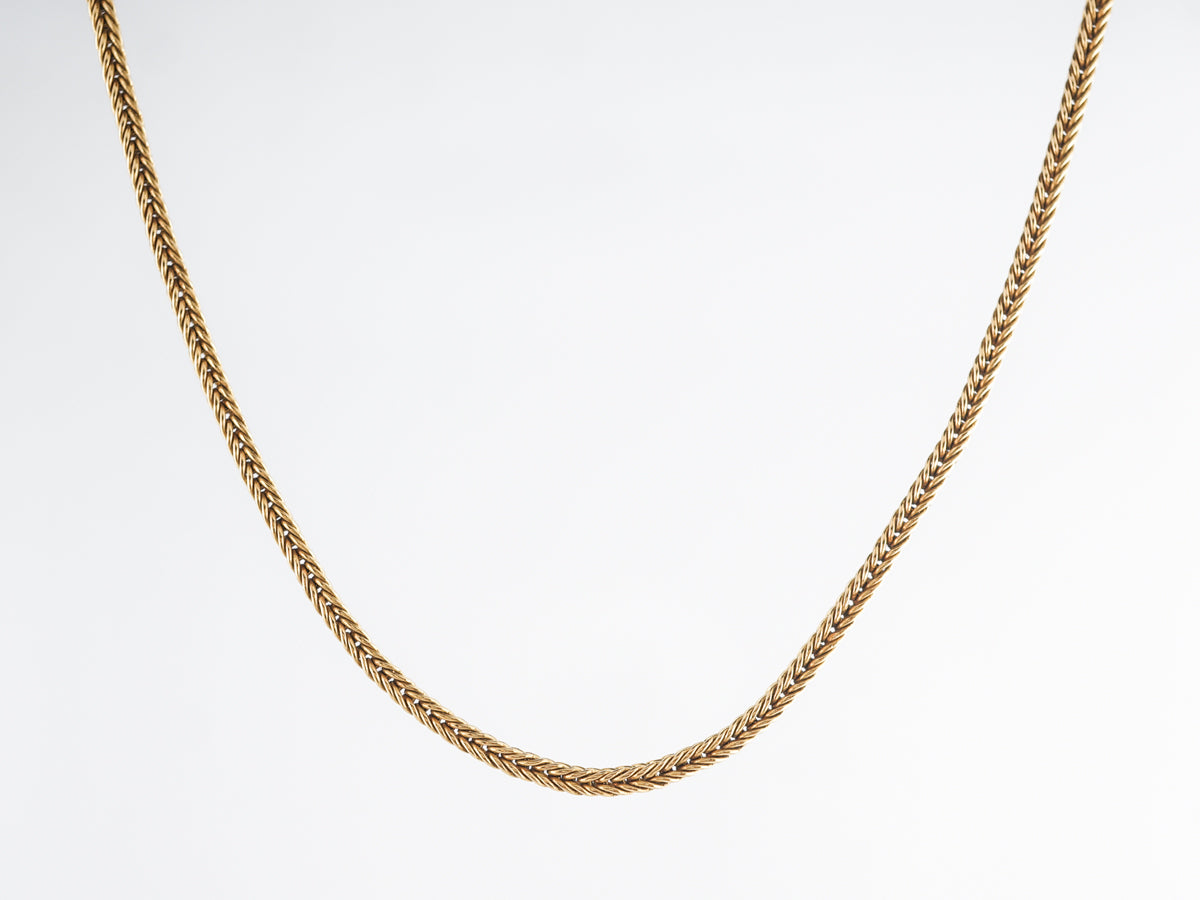16 Inch Wheat Pattern Necklace in 18k Yellow Gold