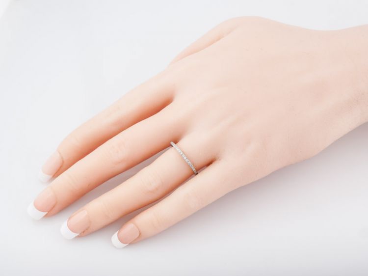 Modern Eternity Wedding Band Art Deco Style .21 Round Brilliant Cut Diamonds in Platinum