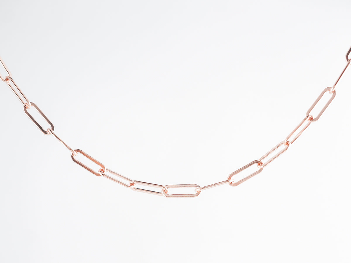 18 Inch Flat Link Chain 14k Rose Gold