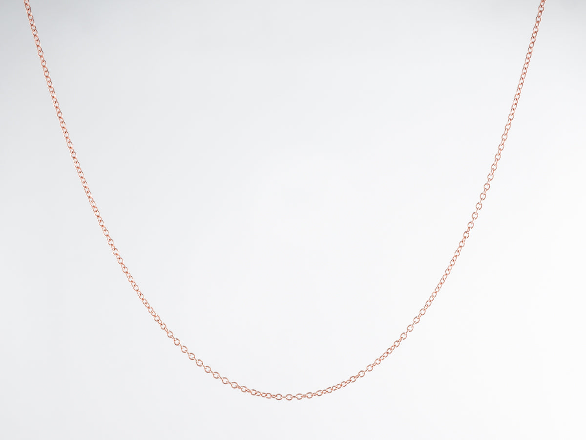 18 inch Simple Chain Necklace in 14k Rose Gold
