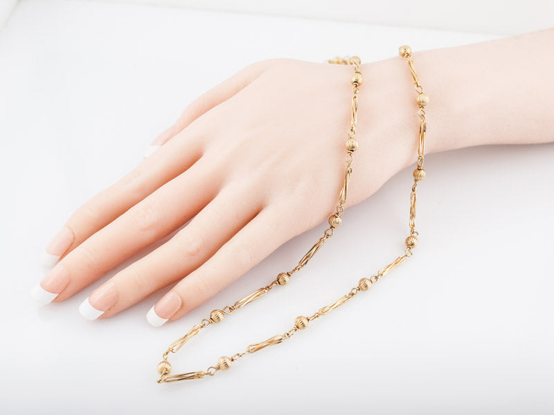 Vintage Necklace Mid-Century Italian Chain Links in 14k Yellow Gold