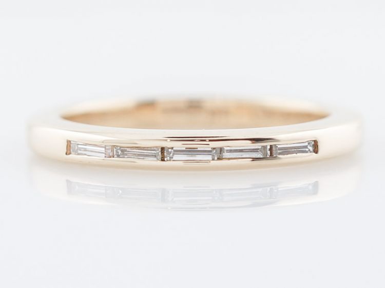 Vintage Wedding Band Mid-Century Baguette Cut Diamonds in 14k