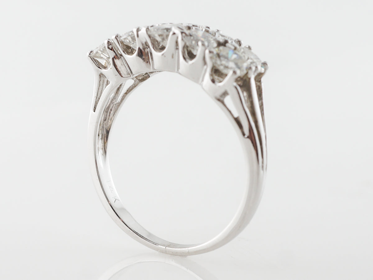 Doubled Diamond Right Hand Ring in 14k White Gold