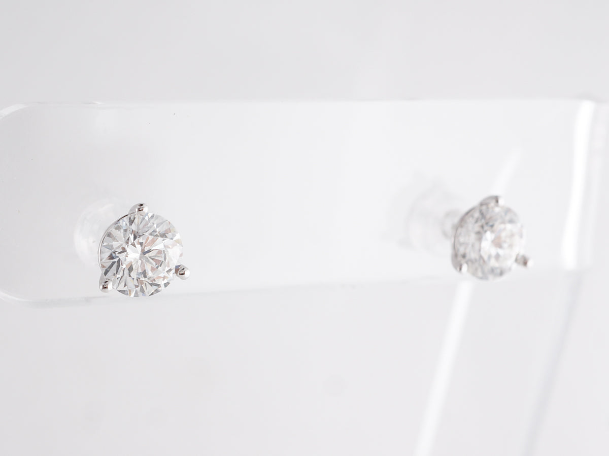 2.03 Carat Diamond Earring Studs in 14k White Gold