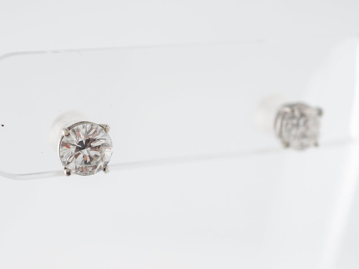 2 Carat Diamond Stud Earrings in 14k White Gold