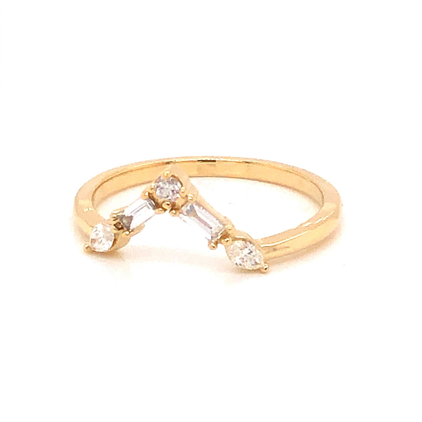 .31 Contoured Diamond Wedding Band in 14k Yellow Gold