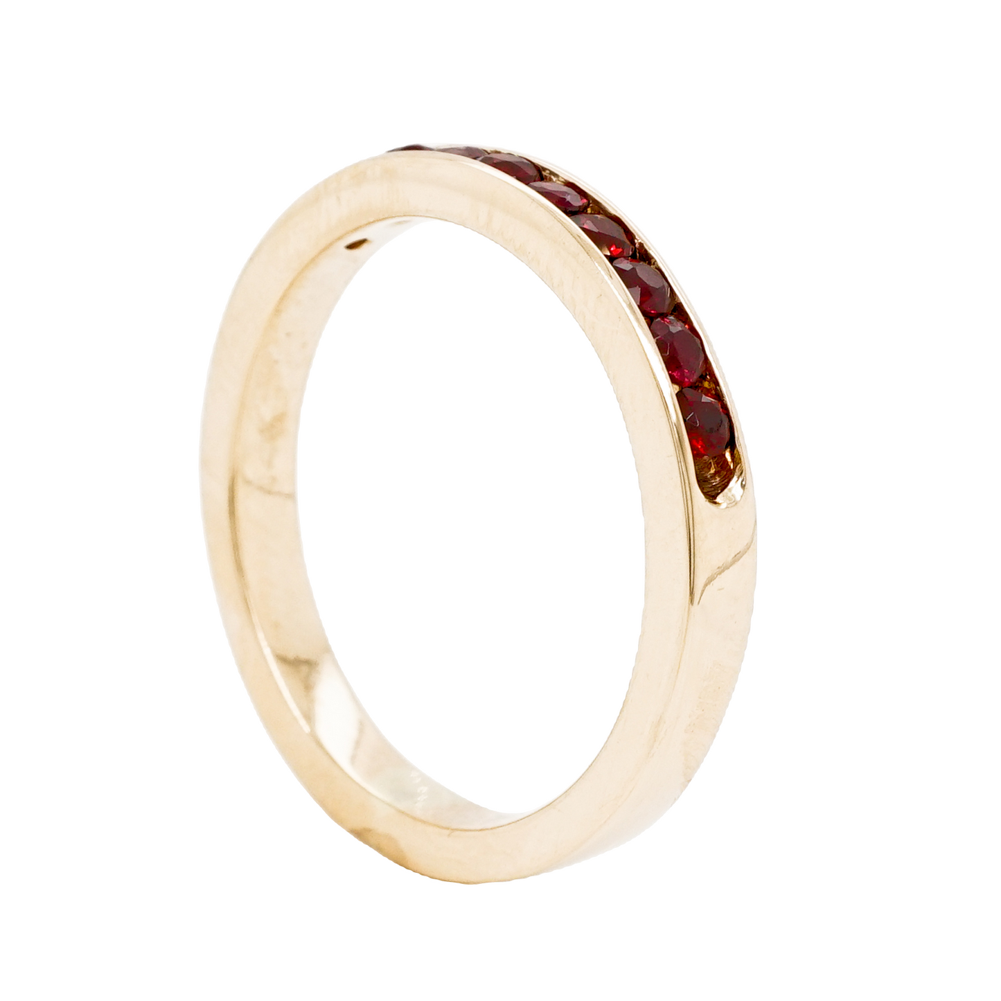 .60 Garnet Wedding Band in 14k Yellow Gold