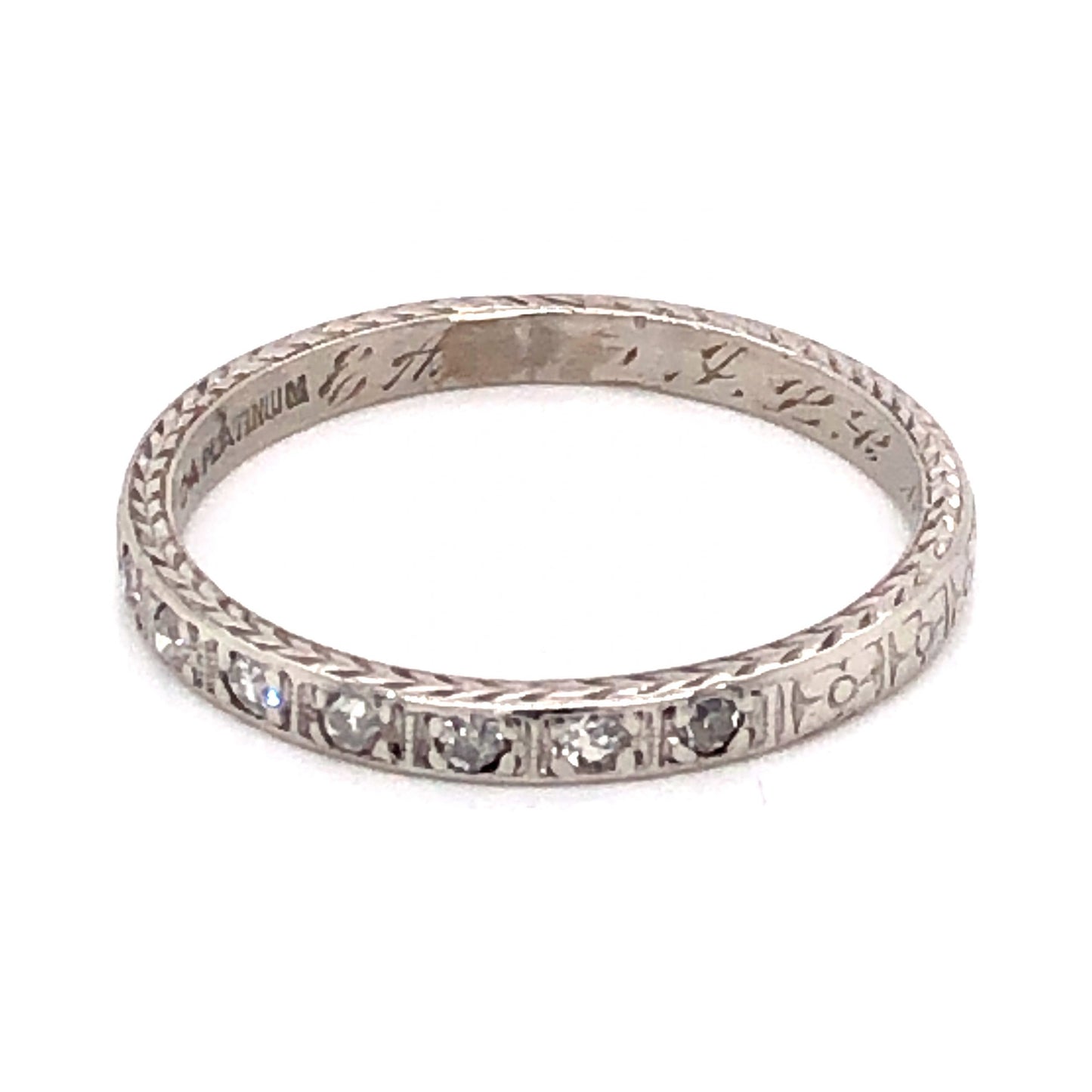 .13 Art Deco Diamond Wedding Band in Platinum