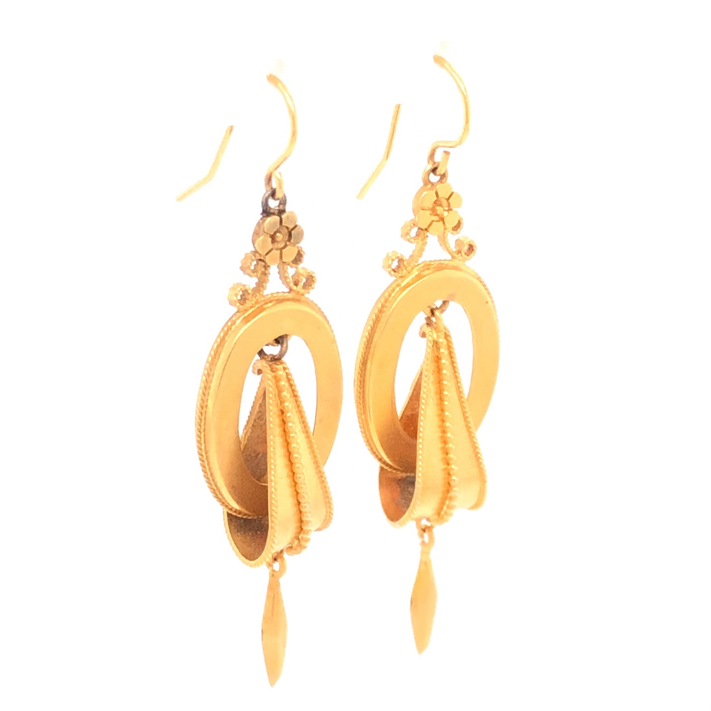 Antique Victorian Earrings in 14k Yellow Gold