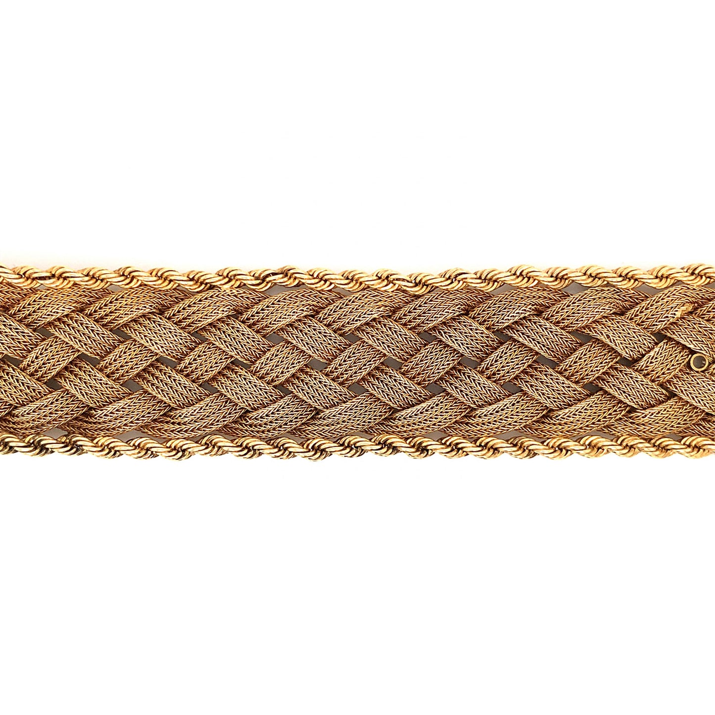 Mid-Century Diamond & Sapphire Bracelet in 14k Yellow Gold