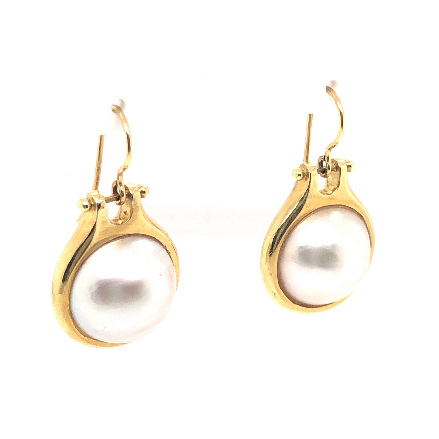 Pearl Dangle Earrings in 18k Yellow Gold