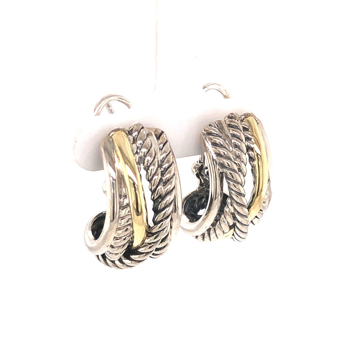 Yurman Earrings in Sterling Silver & 14k Yellow Gold