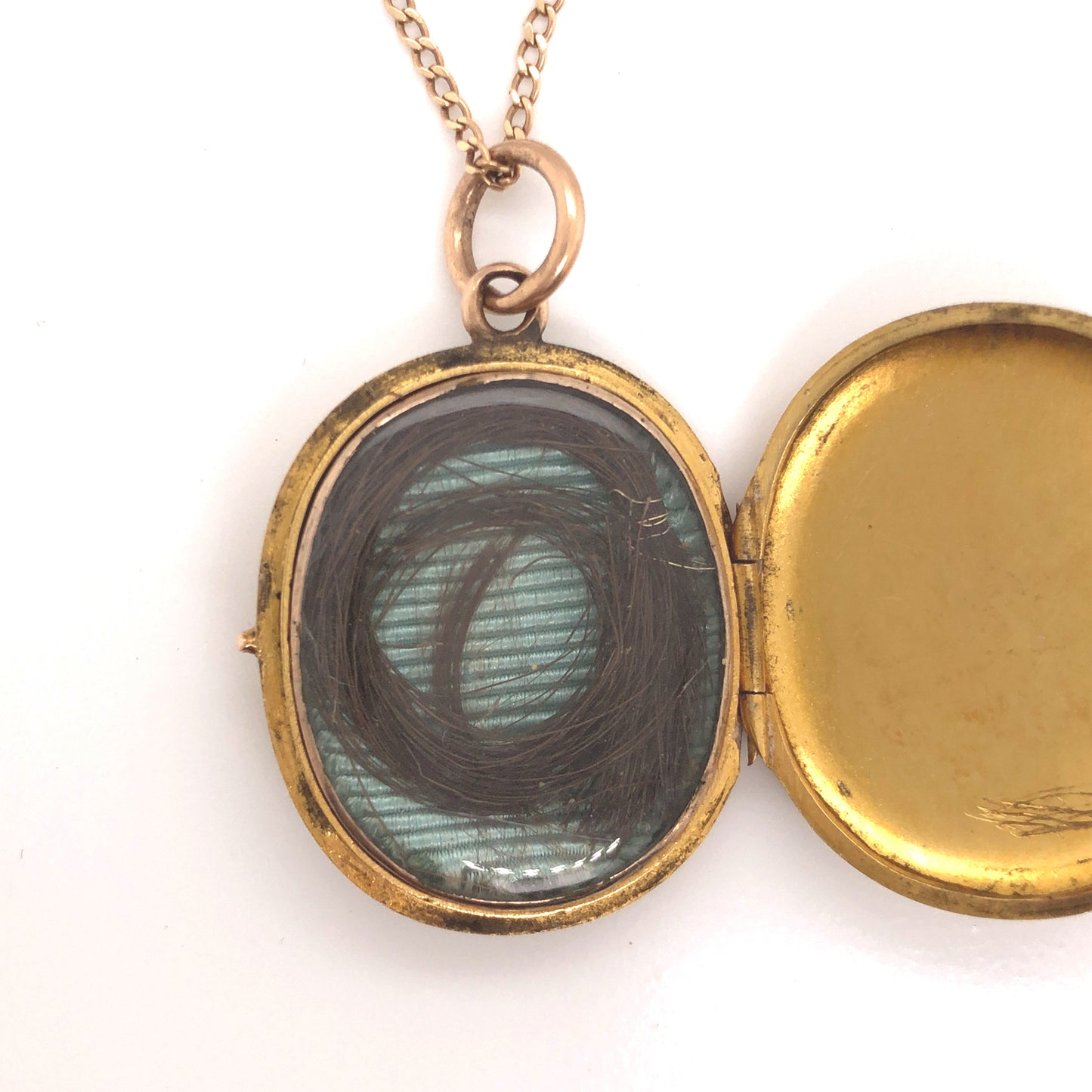 Victorian Engraved Locket Necklace in 14k Yellow Gold