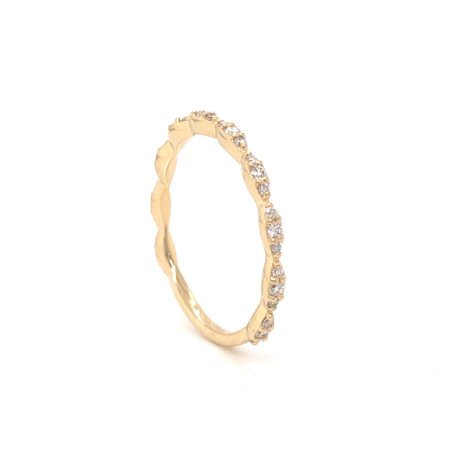 Thin .24 Half-Eternity Diamond Wedding Band in 14k Yellow Gold