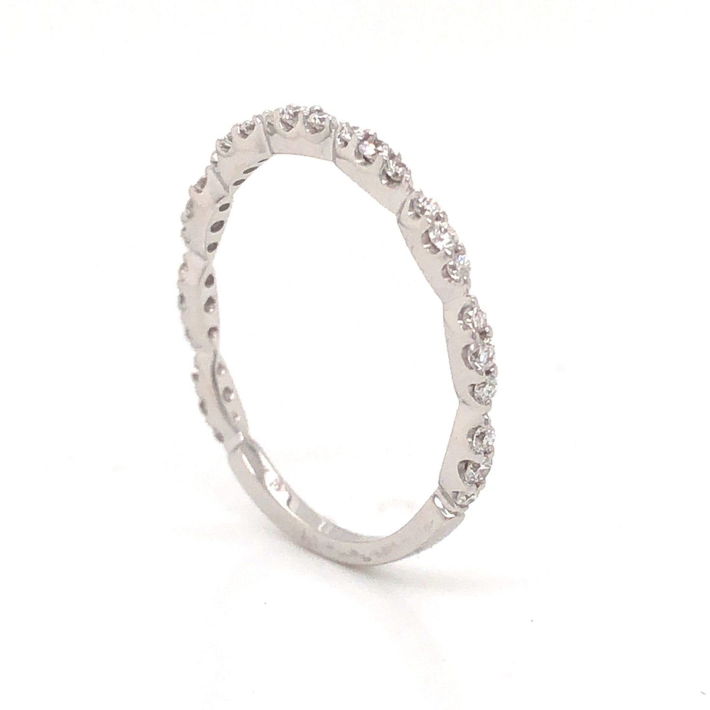 .28 Thin Diamond Wedding Band in 14k White Gold