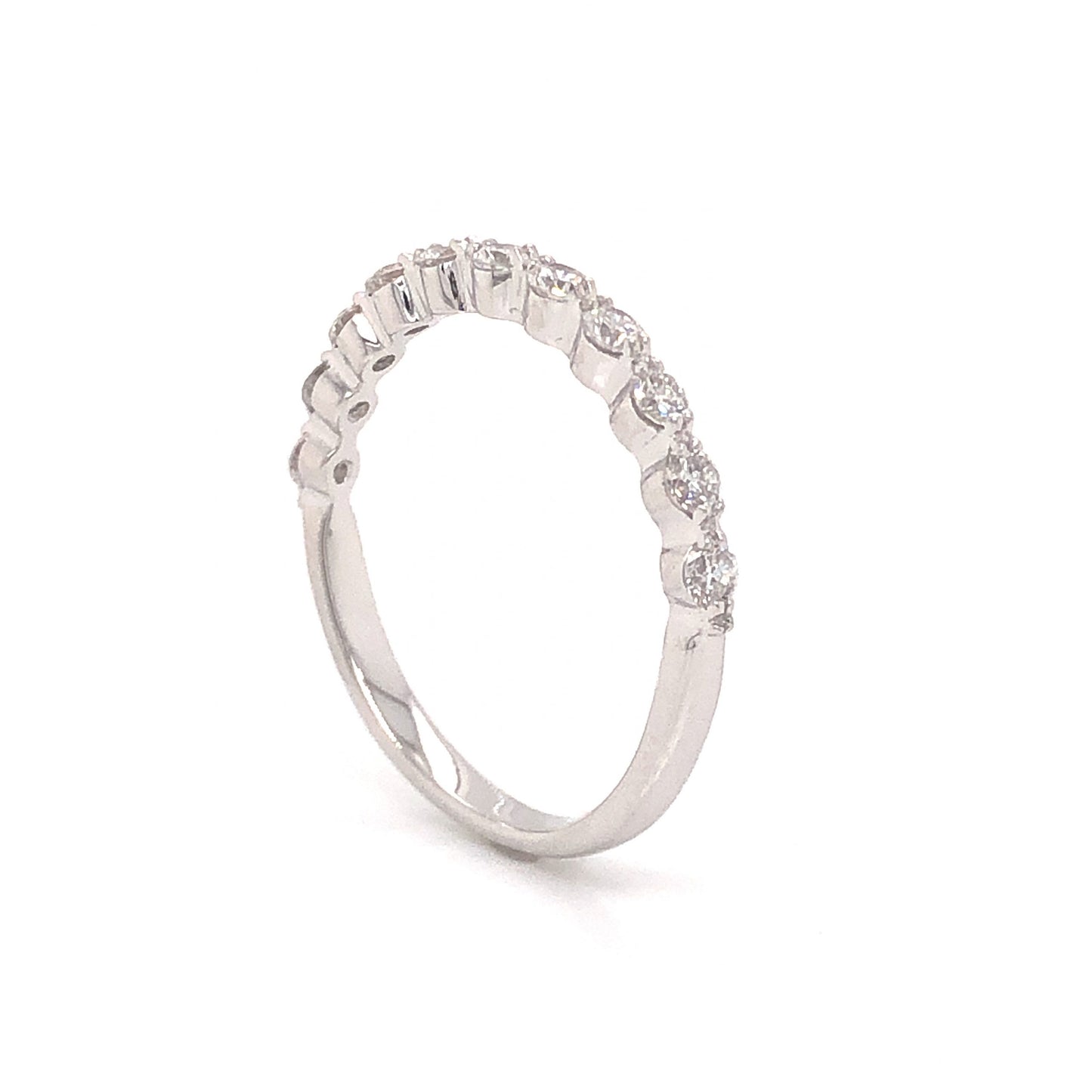 .42 Half-Eternity Diamond Wedding Band in 14k White Gold