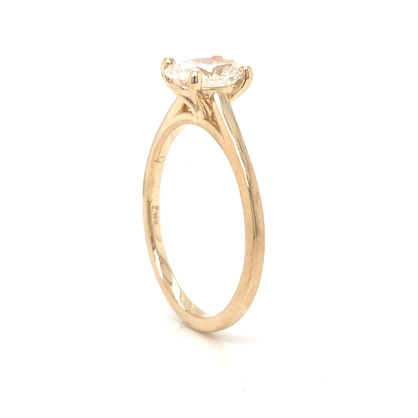 .92 Solitaire Oval Diamond Engagement Ring in 14k Yellow Gold