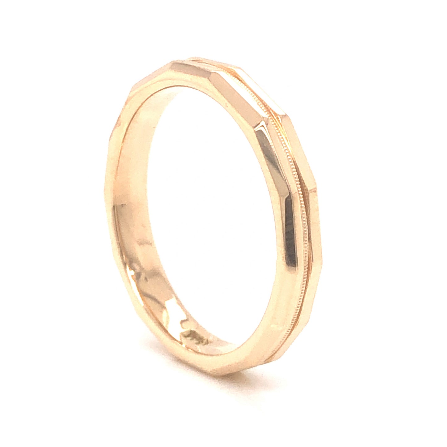 Mid-Century Geometric Wedding Band in 14k Yellow Gold